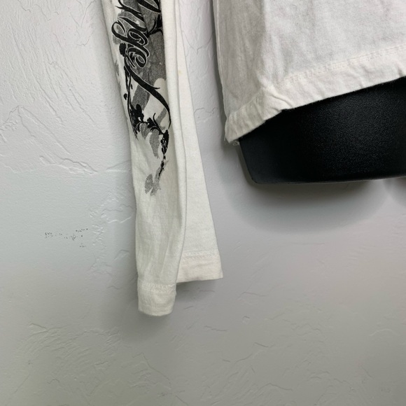 Hot Leather White Long Sleeve Asphalt Angle Gray Graphic Shirt Size 2XL - Picture 10 of 16